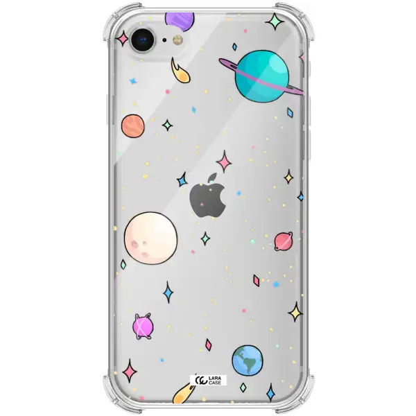Solar System Print Apple iPhone se 2020 Clear PC Case