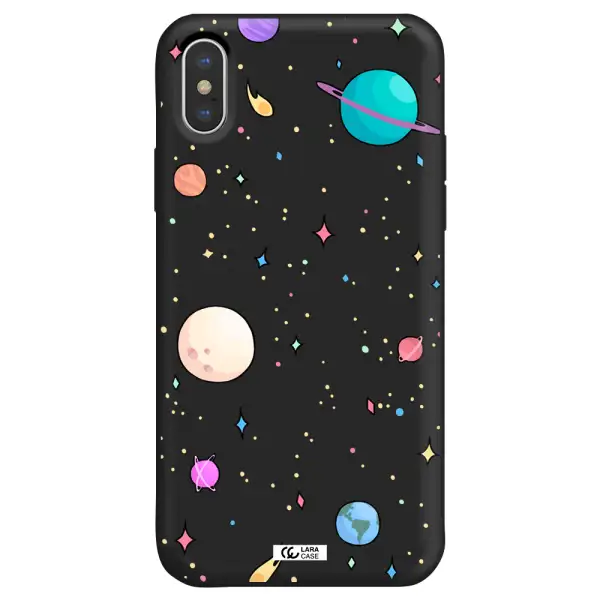 Solar System Print Apple iPhone X Silicone black Case