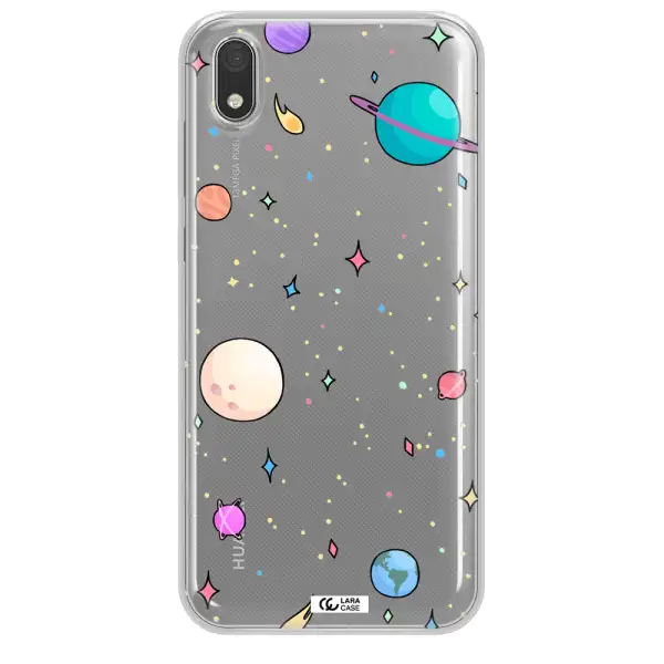 Solar System Print Huawei Honor 8S Clear TPU Case