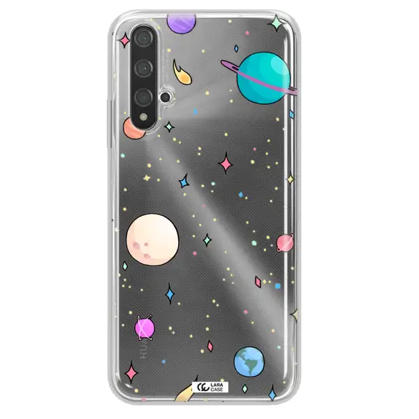 Solar System Print Huawei Nova 5t Clear TPU Case