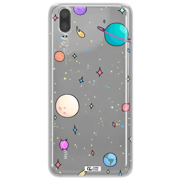 Solar System Print Huawei P20 Clear TPU Case