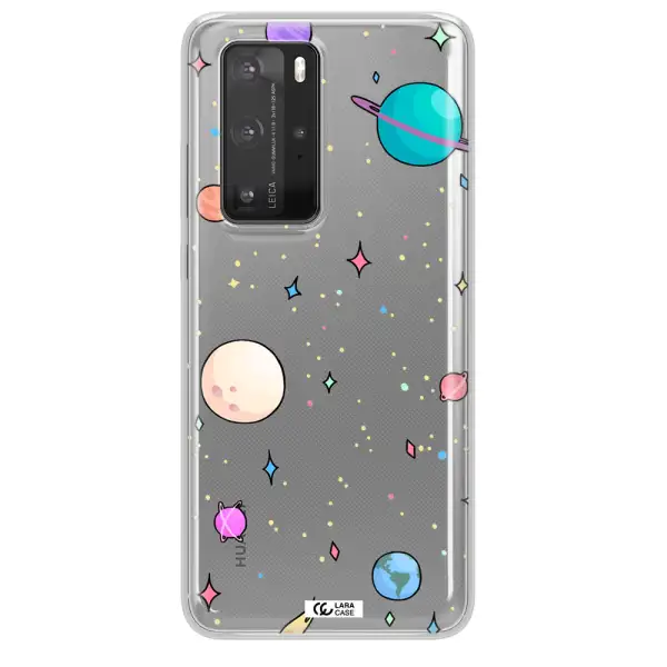 Solar System Print Huawei P40 Pro Clear TPU Case