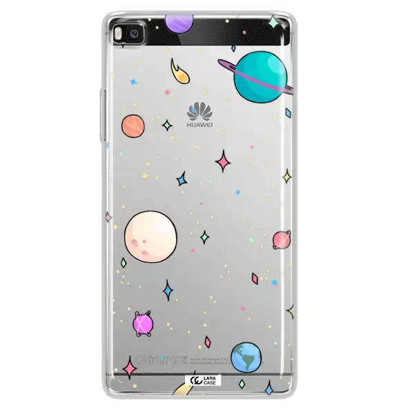 Solar System Print Huawei P8 Clear TPU Case