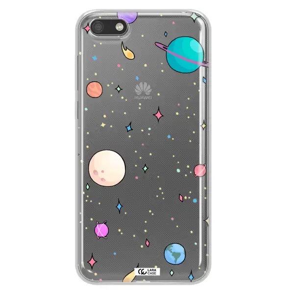 Solar System Print Huawei Y5 2018 Clear TPU Case