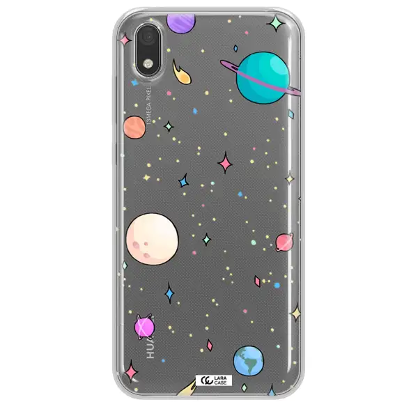 Solar System Print Huawei Y5 2019 Clear TPU Case