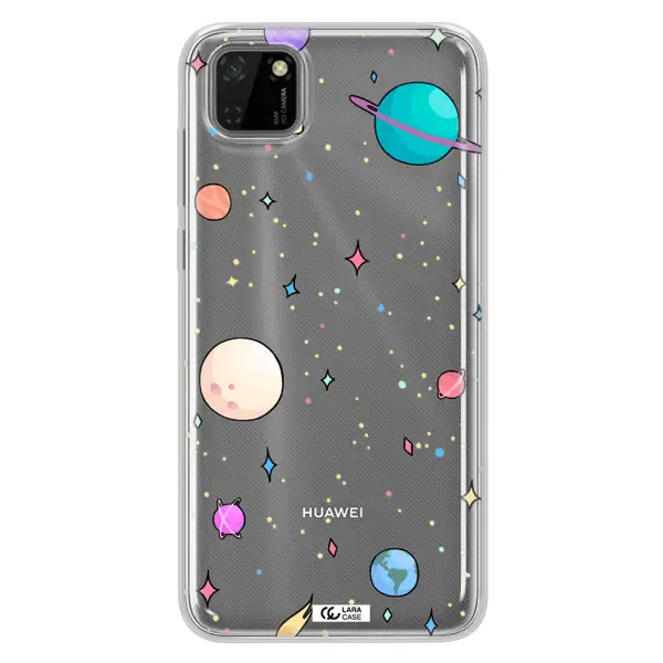 Solar System Print Huawei Y5P Clear TPU Case