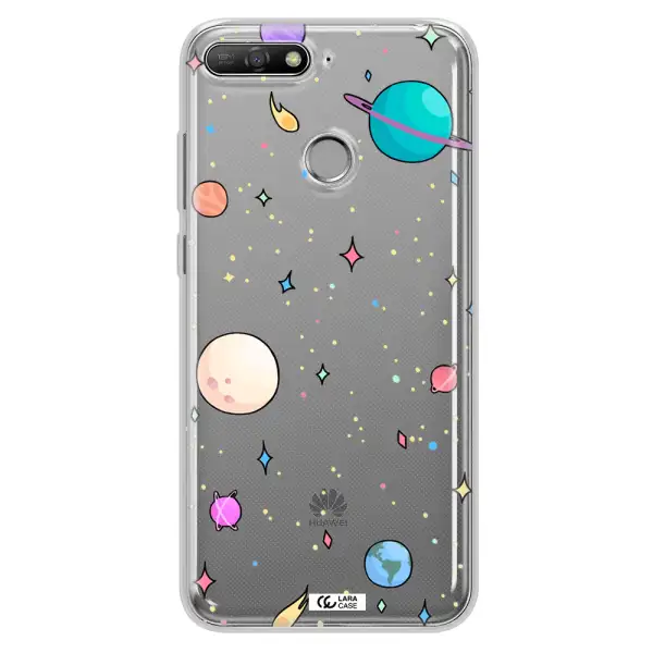Solar System Print Huawei Y6 Prime 2018 Clear TPU Case