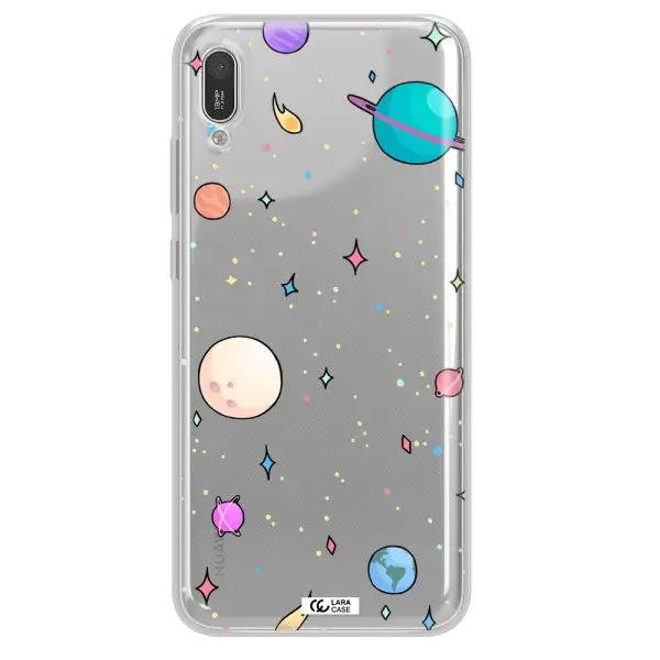 Solar System Print Huawei Y6 Pro 2019 Clear TPU Case