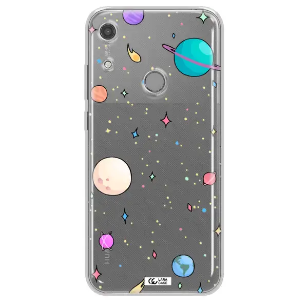 Solar System Print Huawei Y6S Clear TPU Case