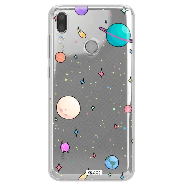 Solar System Print Huawei Y7 2019 Clear TPU Case