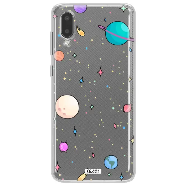 Solar System Print Samsung A02 Clear TPU Case
