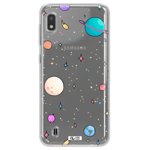 Solar System Print Samsung A10 Clear TPU Case