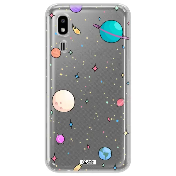 Solar System Print Samsung A2 Core Clear TPU Case