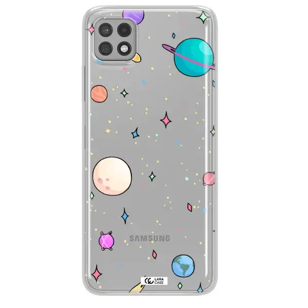 Solar System Print Samsung A22 5g Clear TPU Case