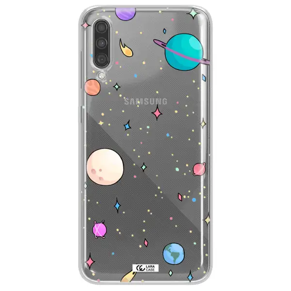 Solar System Print Samsung A30S Clear TPU Case