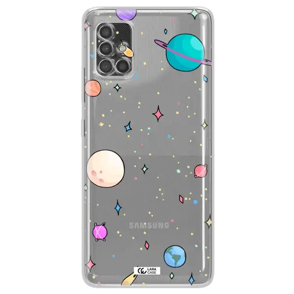 Solar System Print Samsung A40S Clear Tpu Case
