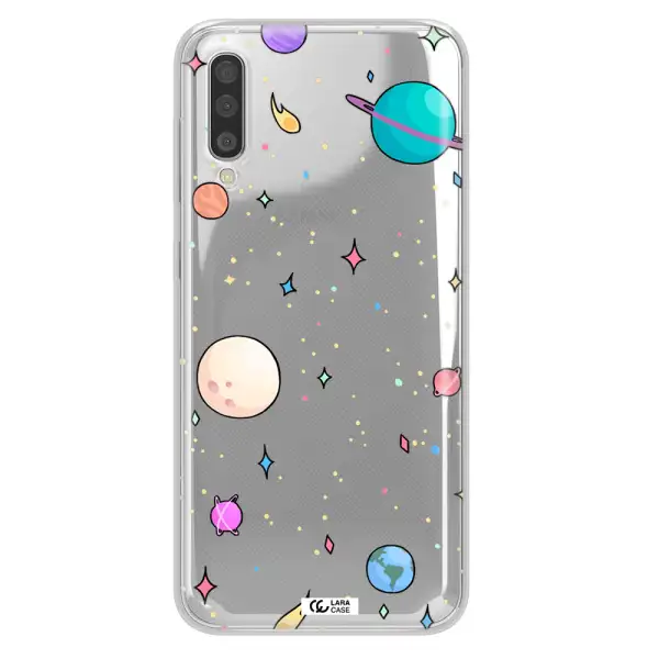 Solar System Print Samsung A50S Clear Tpu Case