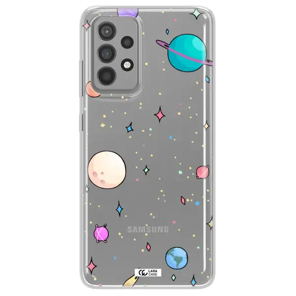 Solar System Print Samsung A52 Clear TPU Case
