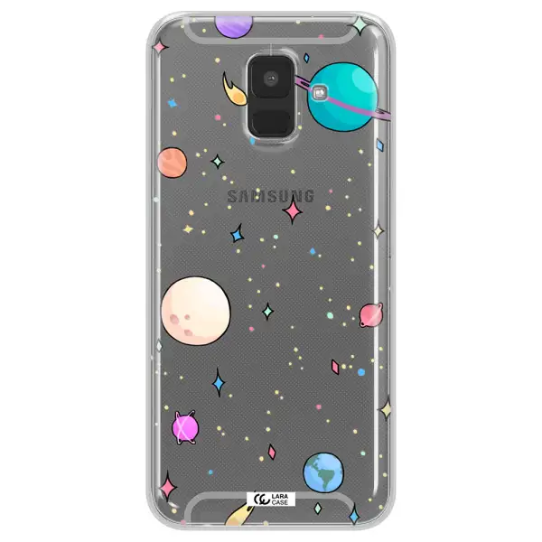 Solar System Print Samsung A6 Clear TPU Case
