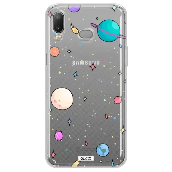 Solar System Print Samsung A6S Clear TPU Case