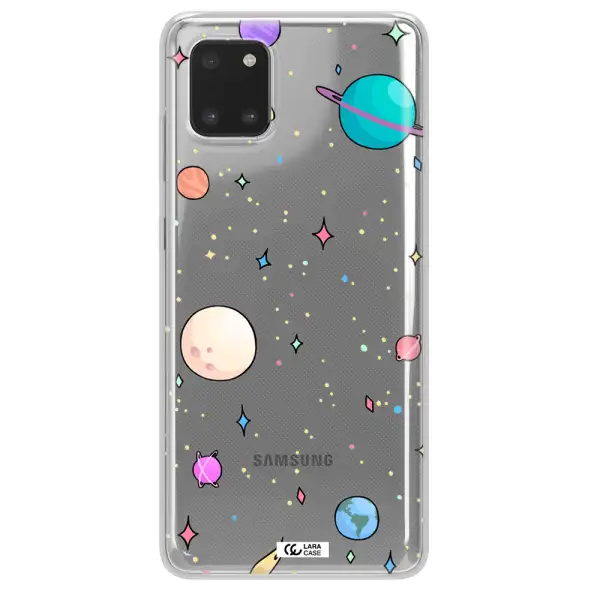 Solar System Print Samsung A81 Clear TPU Case