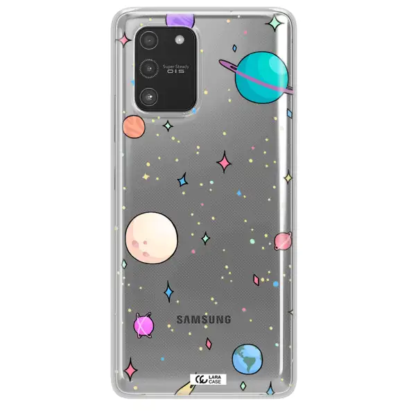 Solar System Print Samsung A91 Clear TPU Case