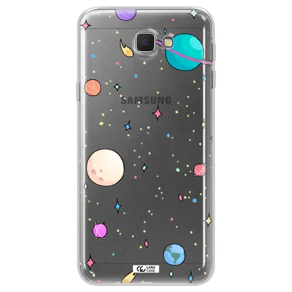 Solar System Print Samsung J5 Prime Clear TPU Case
