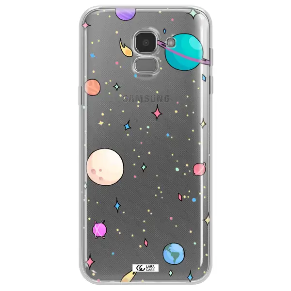 Solar System Print Samsung J6 Clear TPU Case