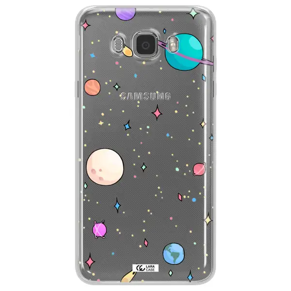 Solar System Print Samsung J7 2016 Clear TPU Case