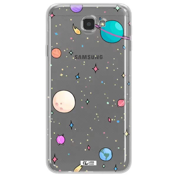 Solar System Print Samsung J7 Prim Clear TPU Case