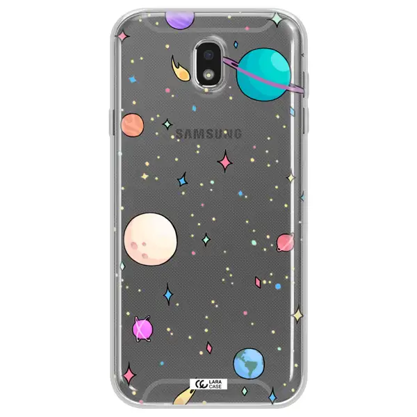Solar System Print Samsung J7 Pro Clear TPU Case