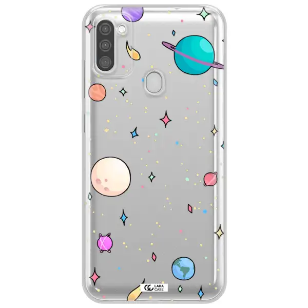 Solar System Print Samsung M11 Clear TPU Case