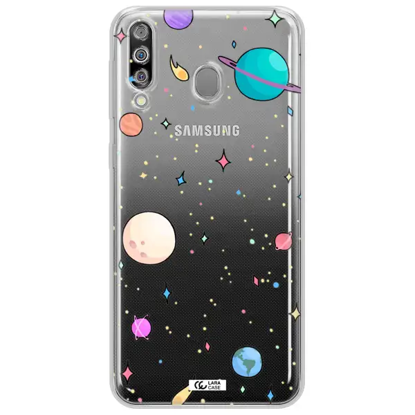 Solar System Print Samsung M30 Clear TPU Case