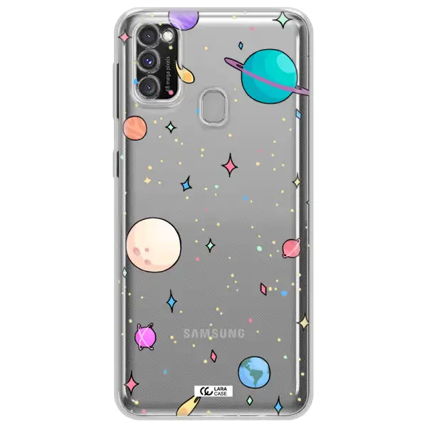 Solar System Print Samsung M30S Clear TPU Case