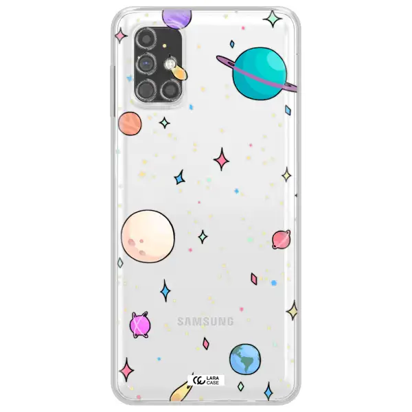 Solar System Print Samsung M31S Clear TPU Case