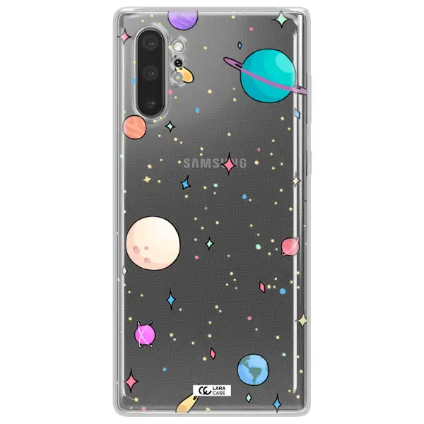 Solar System Print Samsung Note 10 Plus Clear TPU Case