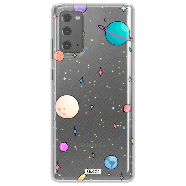Solar System Print Samsung Note 20 Clear TPU Case