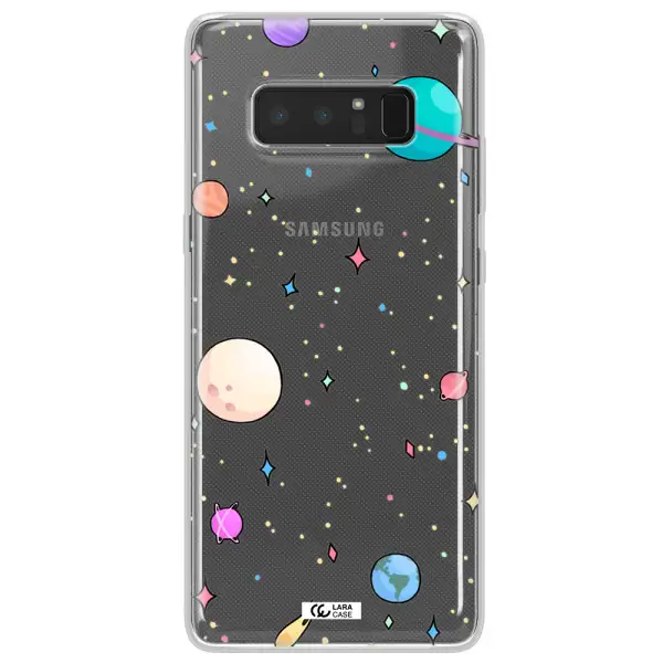 Solar System Print Samsung Note 8 Clear TPU Case