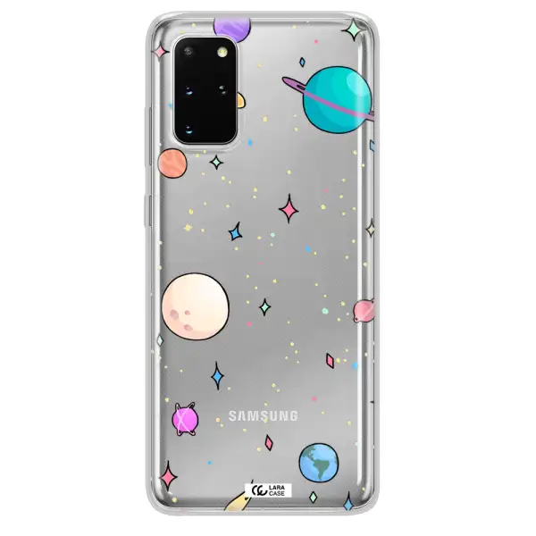 Solar System Print Samsung S 20 Plus Clear TPU Case