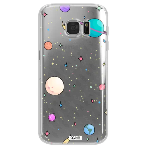 Solar System Print Samsung S 7 Clear TPU Case