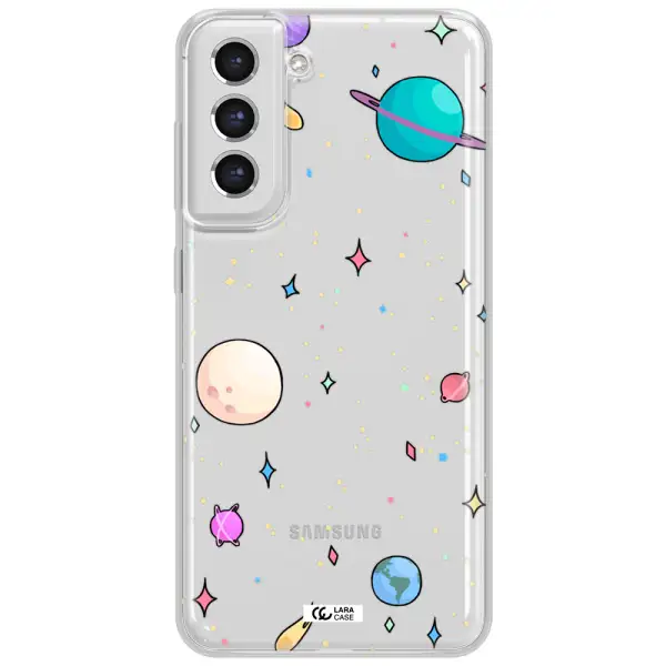 Solar System Print Samsung S21 Fe Clear Tpu Case