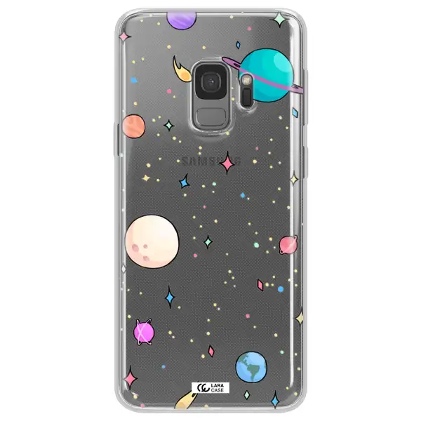 Solar System Print Samsung S9 Clear TPU Case