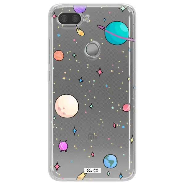 Solar System Print Xiaomi Mi 8 Lite Clear TPU Case
