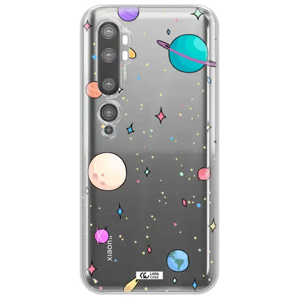 Solar System Print Xiaomi Mi Note 10 Clear TPU Case