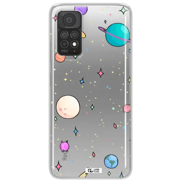 Solar System Print Xiaomi Note 11 Pro Clear TPU Case