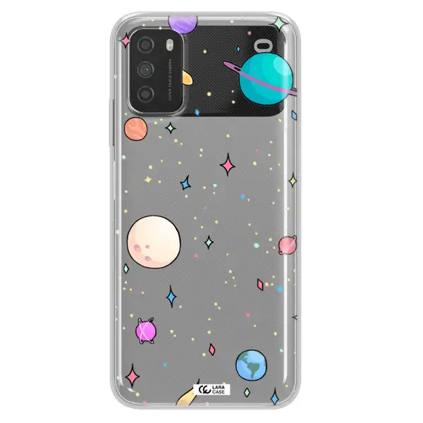 Solar System Print Xiaomi Poco M3 Clear TPU Case