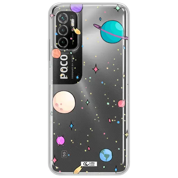 Solar System Print Xiaomi Poco M3 Pro Clear Tpu Case