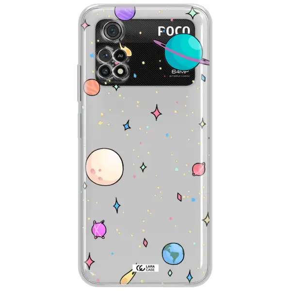 Solar System Print Xiaomi Poco M4 Pro 4G Clear Tpu Case
