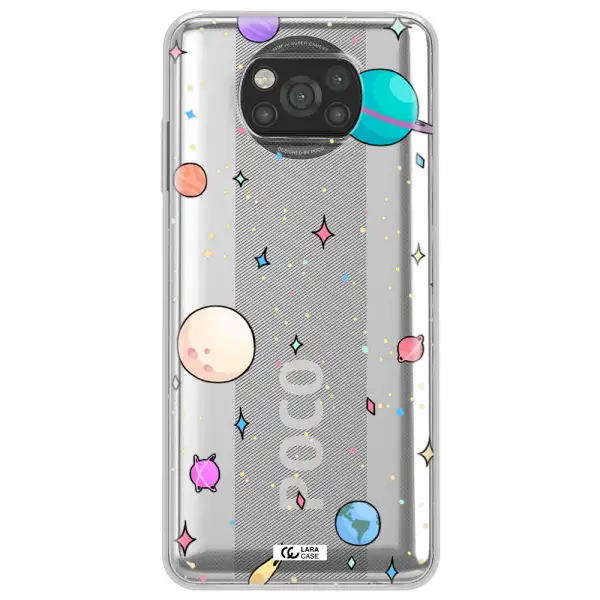 Solar System Print Xiaomi Poco X3 Clear TPU Case