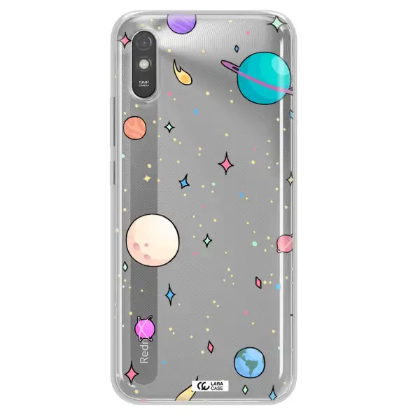 Solar System Print Xiaomi Redmi 9A Clear TPU Case